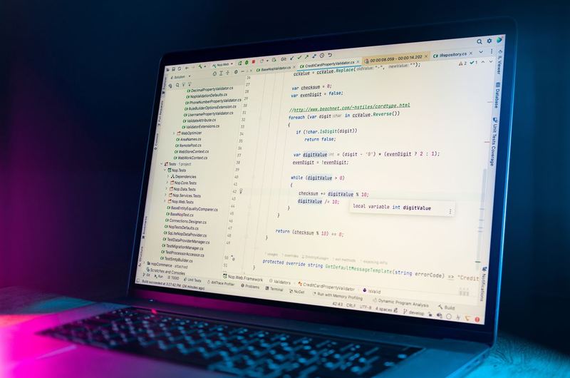 A code editor on a laptop screen where canonical tags and other head elements are implemented