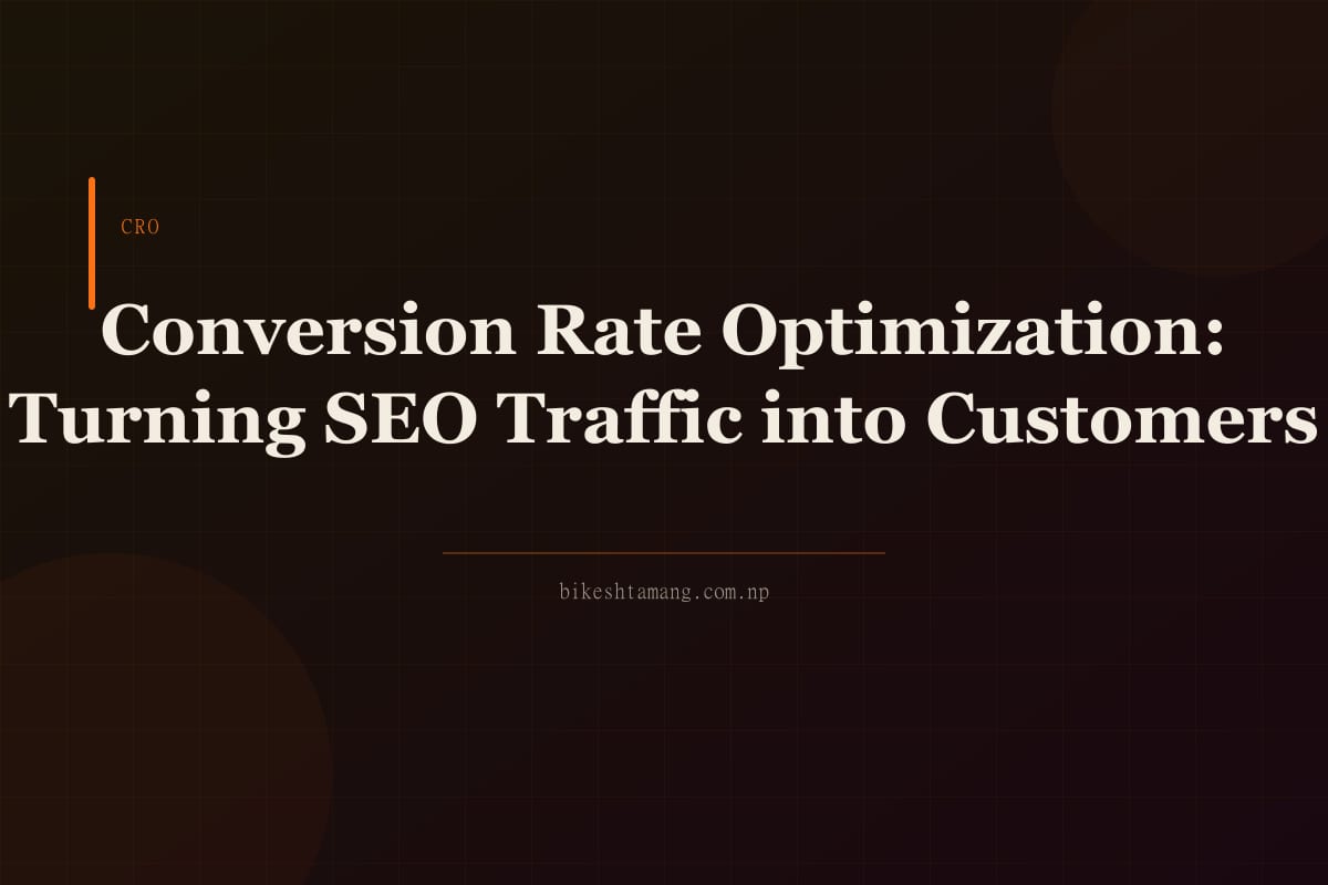 A laptop displaying website analytics conversion data with a graph showing upward trend