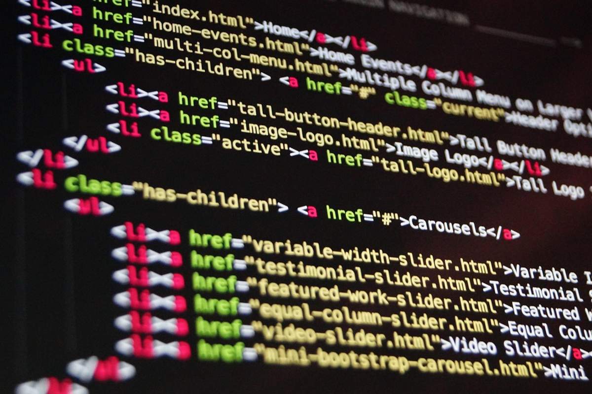 HTML and CSS code on a screen representing web performance optimization and Core Web Vitals