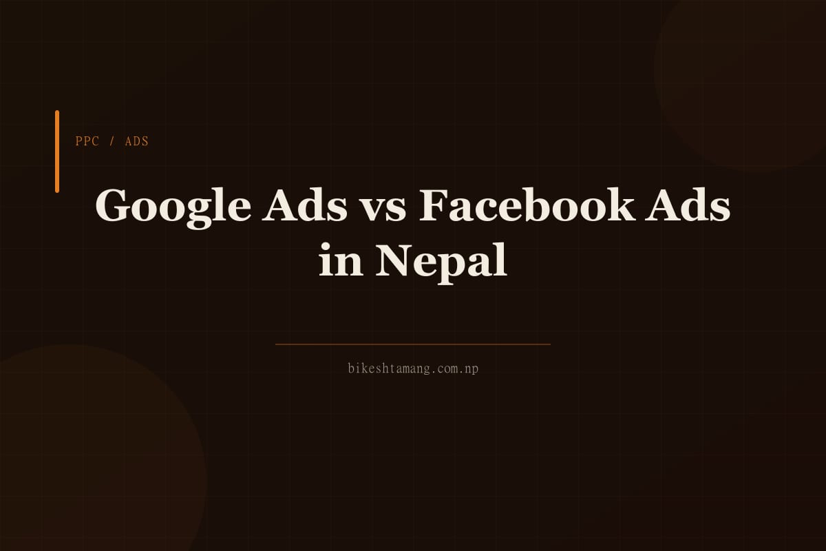 Google Ads and Facebook Ads logos side by side with the Nepal flag in the background