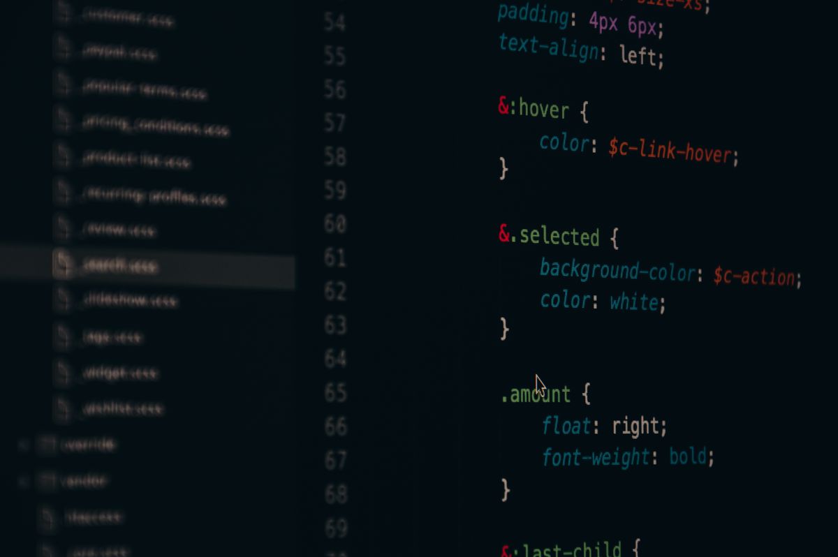 Lines of code on a screen as a new website is being built
