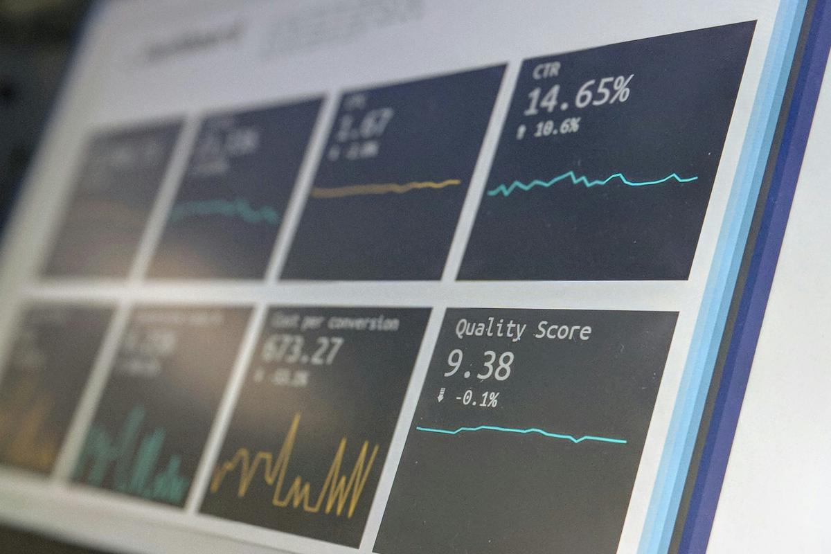 Analytics dashboard showing data metrics and charts, representing the data-driven approach behind programmatic SEO