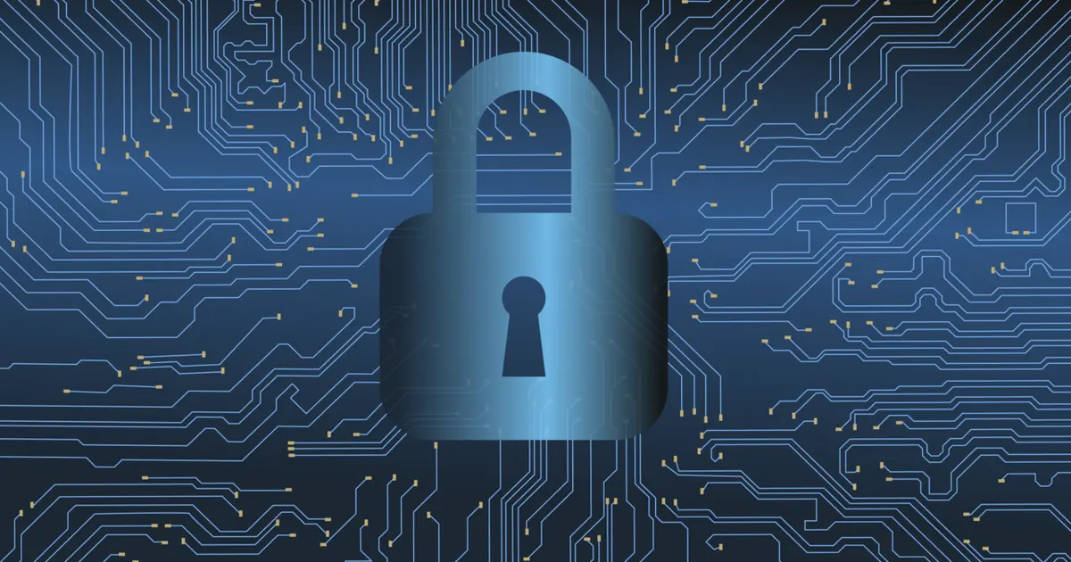 Digital padlock over a circuit board, illustrating control of SEO account access