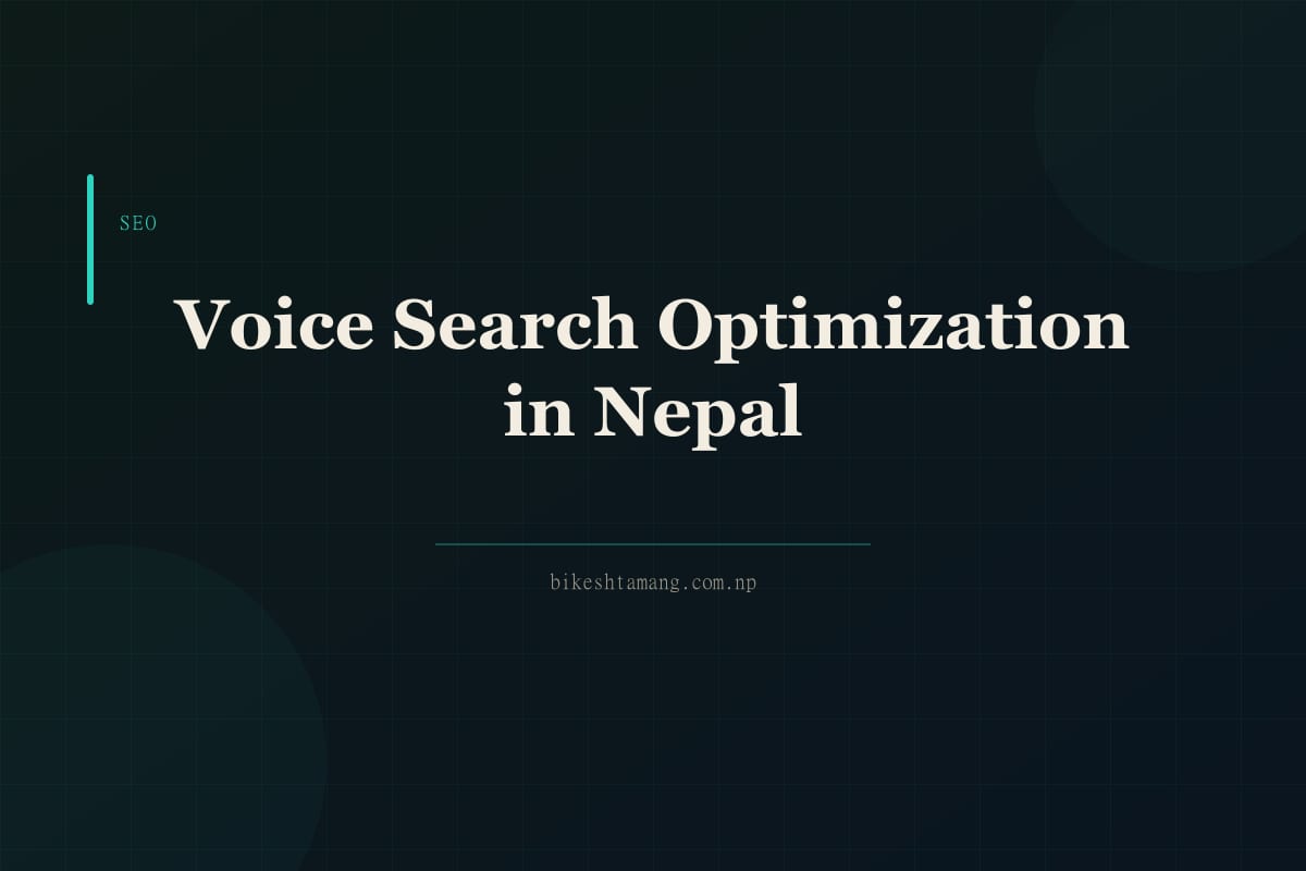 Person using voice search on a smartphone with a Kathmandu street scene in the background