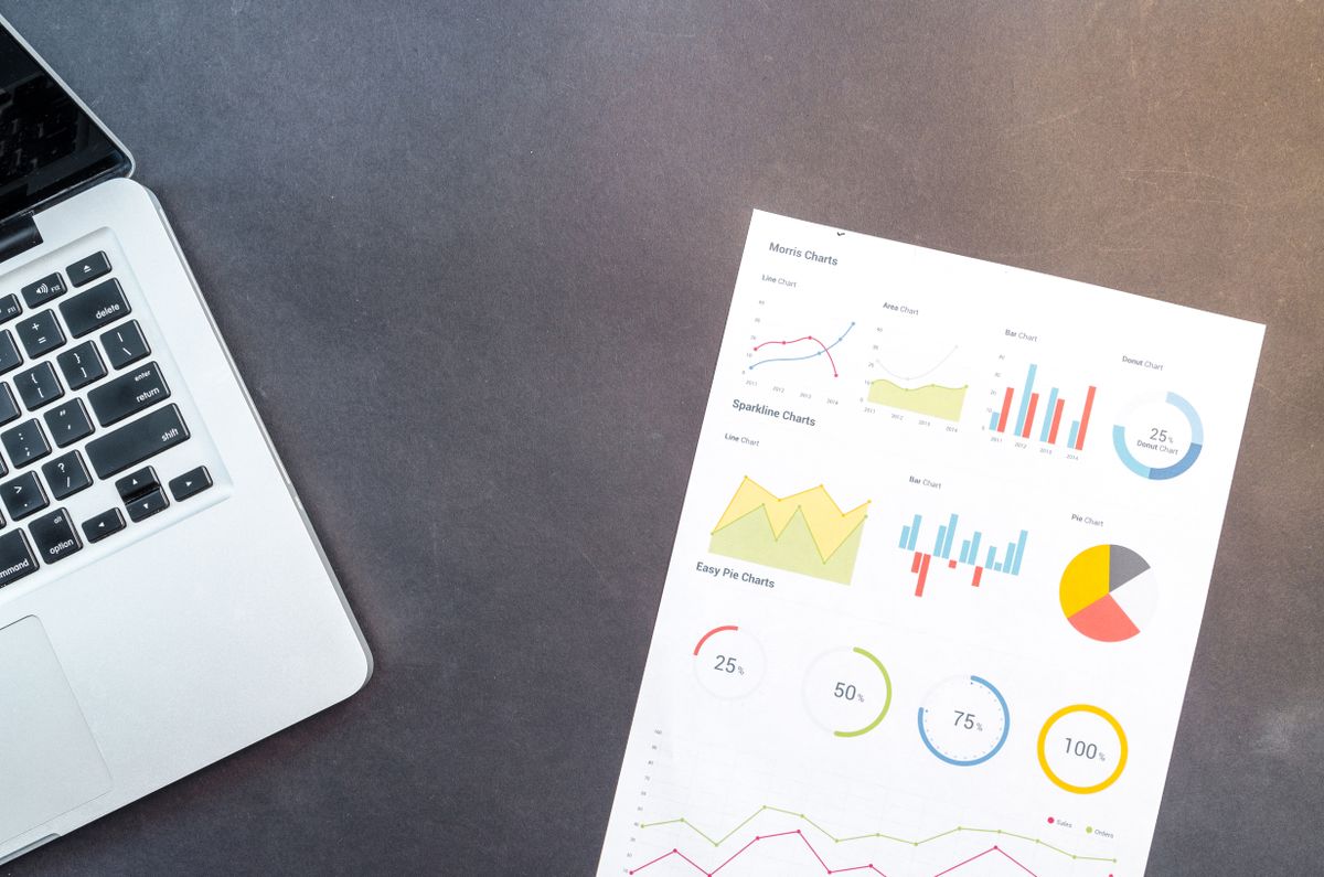 A laptop showing flat search charts, the frustration of a site that will not rank