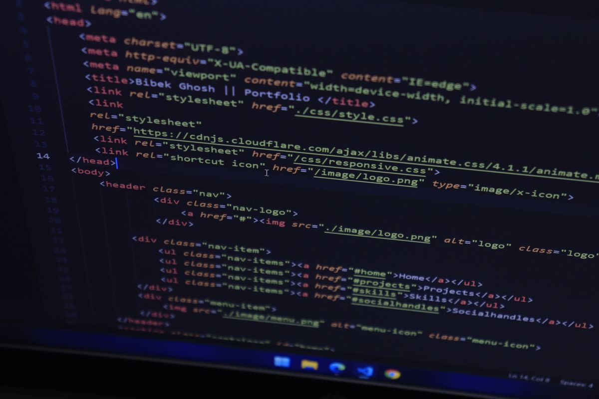 A developer building a website in code, the custom alternative to WordPress